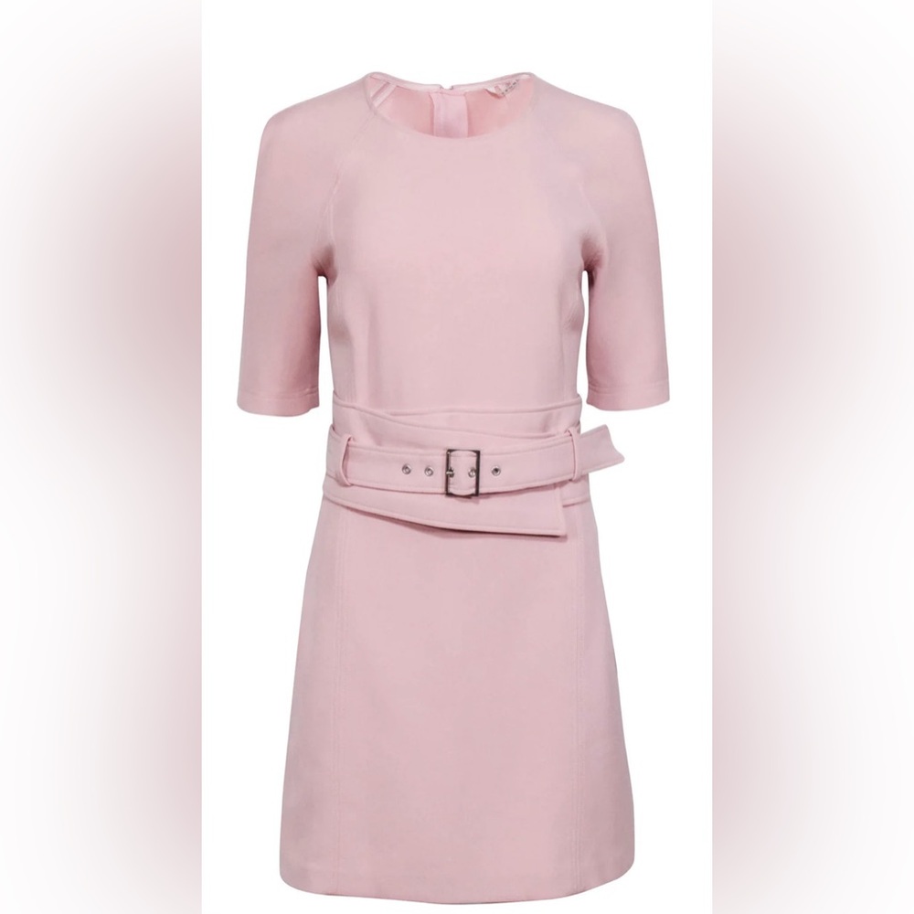 Veronica Beard pink belted zip-up dress